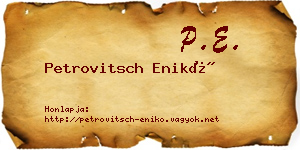 Petrovitsch Enikő névjegykártya